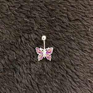 90s style butterfly bellybutton navel ring
